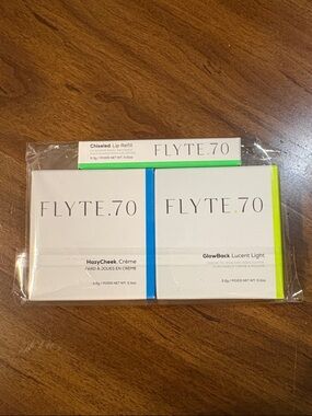 Flyte.70 Makeup Trio NIB – GlowBack Highlighter, HazyCheek Crème & Lip Refill
